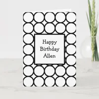 Black and White Modern Personalized Happy Birthday Card