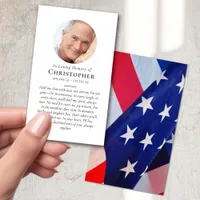 Patriotic US Flag Photo Prayer Memorial Calling Card