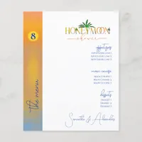 Tropical Beach Honeymoon Fund Couple Shower Menu