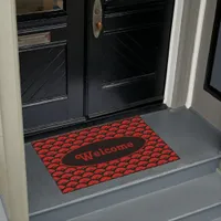 Red and Black Chinese Dance Fans Asian Restaurant Doormat