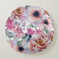 Beautiful Floral Round Pillow