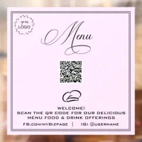 *~* QR Pastel Simple Minimal MENU Window Cling