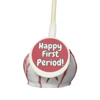 Happy First Period Party Red Cute Bubble Text Cake Pops