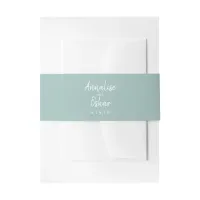 Simple Eggshell Blue Birch Wedding Invitation Band Invitation Belly Band