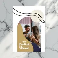 "The Perfect Blend" Modern Geometric Boho Wedding Holiday Card