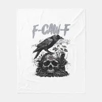 Funny F-Caw-F Crow Funny Halloween Retro Classic Fleece Blanket