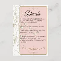 Elegant Pearl Gold Script Wedding Romantic Pearls Enclosure Card