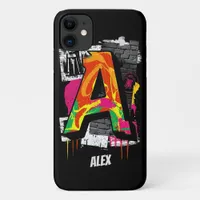 Customizable Graffiti Style Letter "A" Graphic iPhone 11 Case