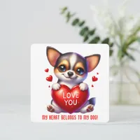 Cute Valentine Puppy - Valentine's Day Card