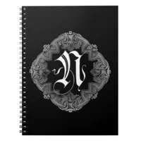 Elegant Goth Initial N Notebook