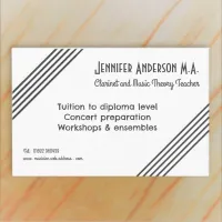 Music Teacher Stylish Modern Elegant Business Card