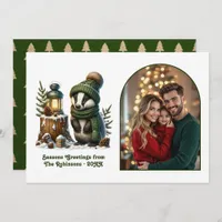 Woodland Badger Cozy Forest Christmas Magic Photo Holiday Card