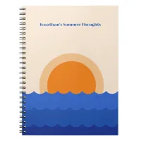 Ocean sunset minimalist scene notebook