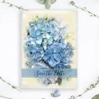 Blue Hydrangea Blossom Wedding Save the Date