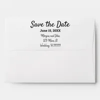 Save The Date Elegant Pre Addressed Black Script Envelope