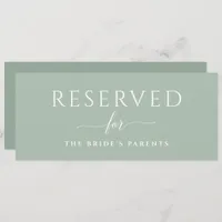 Sage Green Wedding Reserved Sign Romantic Invitation