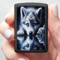 Moonlit Wolf Nature Artwork Zippo Lighter