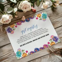 Mexican Colorful Floral Botanical Fiesta Wedding Enclosure Card