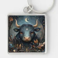 Taurus Bull Zodiac Astrology Celestial Birthday Keychain