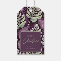 Purple Green Christmas Pattern#29 ID1009 Gift Tags