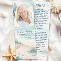 Tropical Beach Oval Photo Memorial Prayer Card Bookmarks