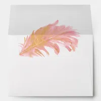 Save The Date Elegant Feather Pre Addressed Envelope