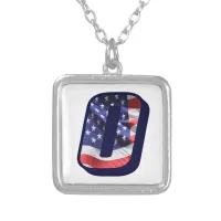 American Flag Letter O" Silver Plated Necklace