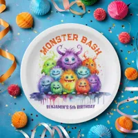 Cute Monsters Kids Birthday Party Paper Plates