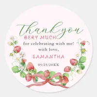 Coquette Berry Sweet Any Age Birthday Classic Round Sticker