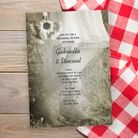 Bride Cowboy Boots Sunflower Farm Rehearsal Dinner Invitation