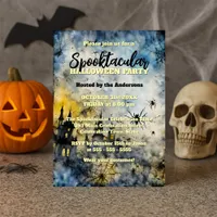 Spiders Haunted House Spooktacular Halloween Party Invitation