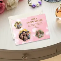 Pink Three Photos Scripture Special Mother’s Day Card