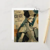 You Grate My Nerves Cheese Grater Fantasy Fashions Postcard