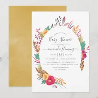 Thumbnail for Watercolor Floral Safari Baby Shower Invitation