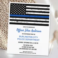 Budget Thin Blue Line Police Retirement Invitation