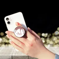 White Pink Rose Gold Glitter Drip Sparkle Monogram PopSocket