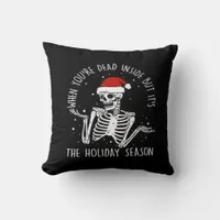 Are Holiday Season Skeleton Throw Pillow