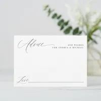 Modern Elegant Simple Romantic Wedding Advice Card