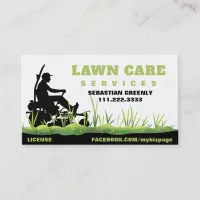 *~* Green Lawn Care Landscaping Grass Modern Business Card