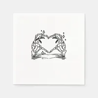 Skeleton Hand Heart Funny Design Style Napkins