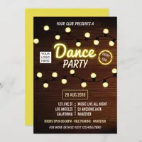 Club DJ Dance Music Party add logo invitation