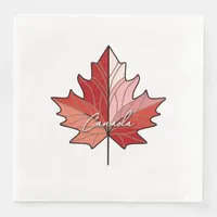 Contemporary Canadian Maple Leaf ID1071 Paper Dinner Napkins