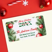 Festive Pine Garland Christmas Return Address Label