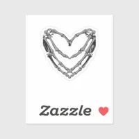 Skeleton Hands Heart Sign Retro Halloween Costume  Sticker
