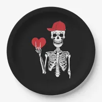 Roll Skeleton Hands Heart Valentines Day Skull Paper Plates