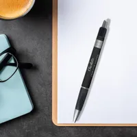 Black white monogrammed name business logo pen