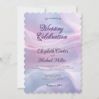 Whispers of Silk: Dreamy Pastel Waves Pink Blue  Invitation