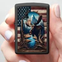 Bull Moose American Landscape Zippo Lighter