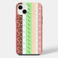 Boho Brown, Burgundy, Green and Mauve Whimsical  iPhone 14 Plus Case