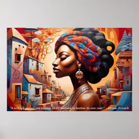 Ethereal Essence: African Dreams Portrait Motivate Poster